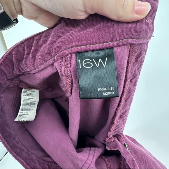 Anthropologie Pilcro High-Rise Button-Fly Skinny Corduroy Pants Purple Size 16W - Picture 5 of 5